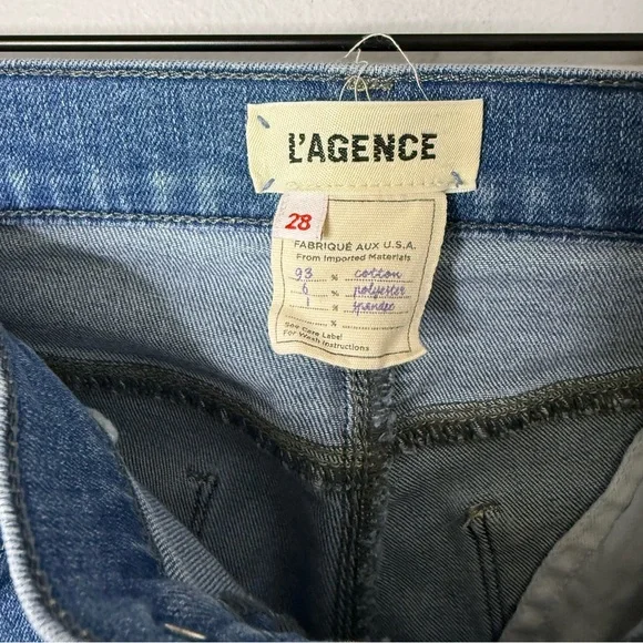 L'AGENCE Camila High Rise Cropped Jeans Cuff Size 28 - Picture 7 of 9
